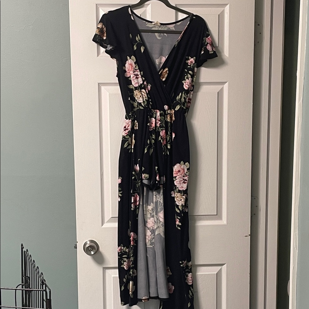Floral Black Maxi Dress